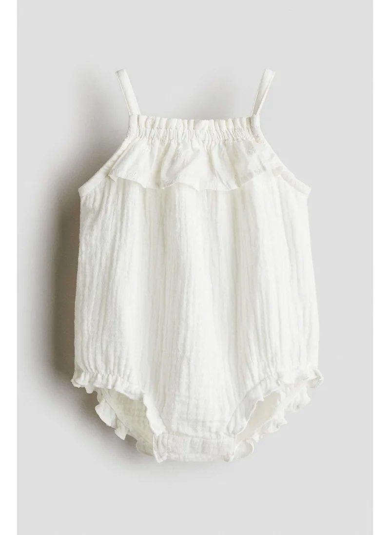 H&M Cotton muslin romper suit