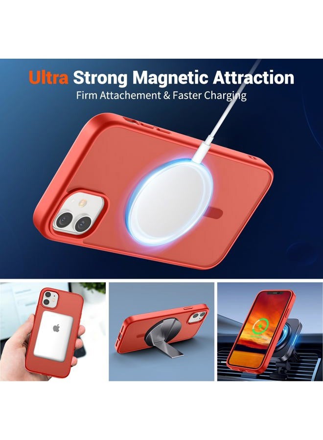 SUPFINE Magnetic for iPhone 11 Phone Case (Compatible with MagSafe) (Military Grade Drop Protection) Slim Translucent Matte Shockproof Phone Cover,Red - Image 5