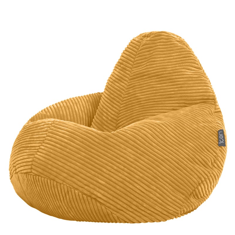icon Dalton Kids Bean Bag Ochre Yellow Cord Kids Bean Bag Chair with Filling Included for Girls and Boys Childrens Chair Beanbags for Children Playroom Dcor Bedroom Accessories