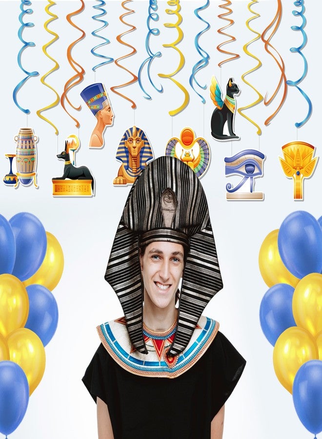 Lide Road 30Pcs Egyptian Hanging Swirl Decorations Egypt Pyramid Theme Ceiling Whirl Hanging Decorations Mummies and Sphinx Ceiling Swirls Egypt Pyramid Party Decoration for Egyptian Party Decor - Image 4