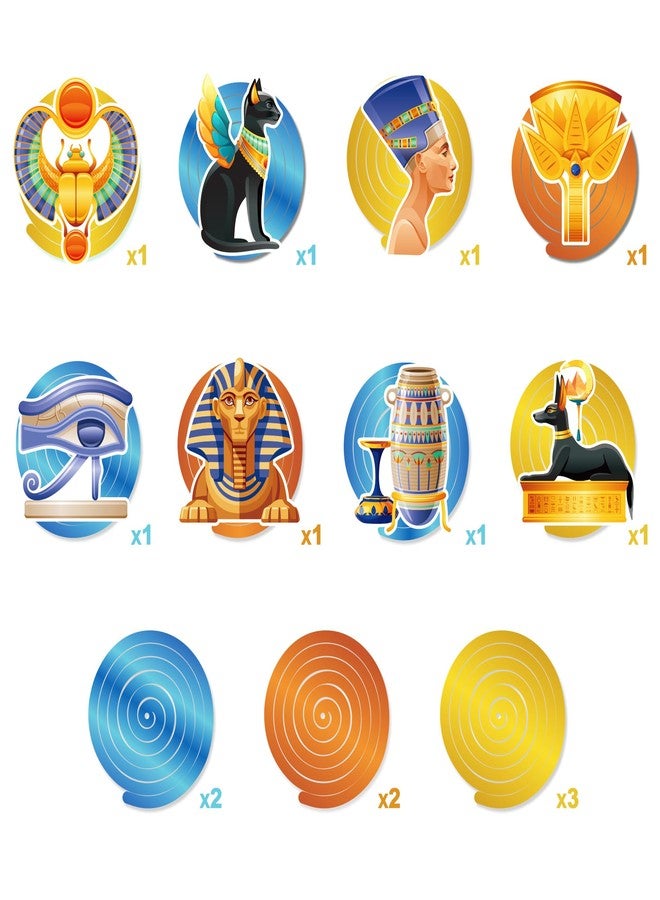 Lide Road 30Pcs Egyptian Hanging Swirl Decorations Egypt Pyramid Theme Ceiling Whirl Hanging Decorations Mummies and Sphinx Ceiling Swirls Egypt Pyramid Party Decoration for Egyptian Party Decor - Image 2