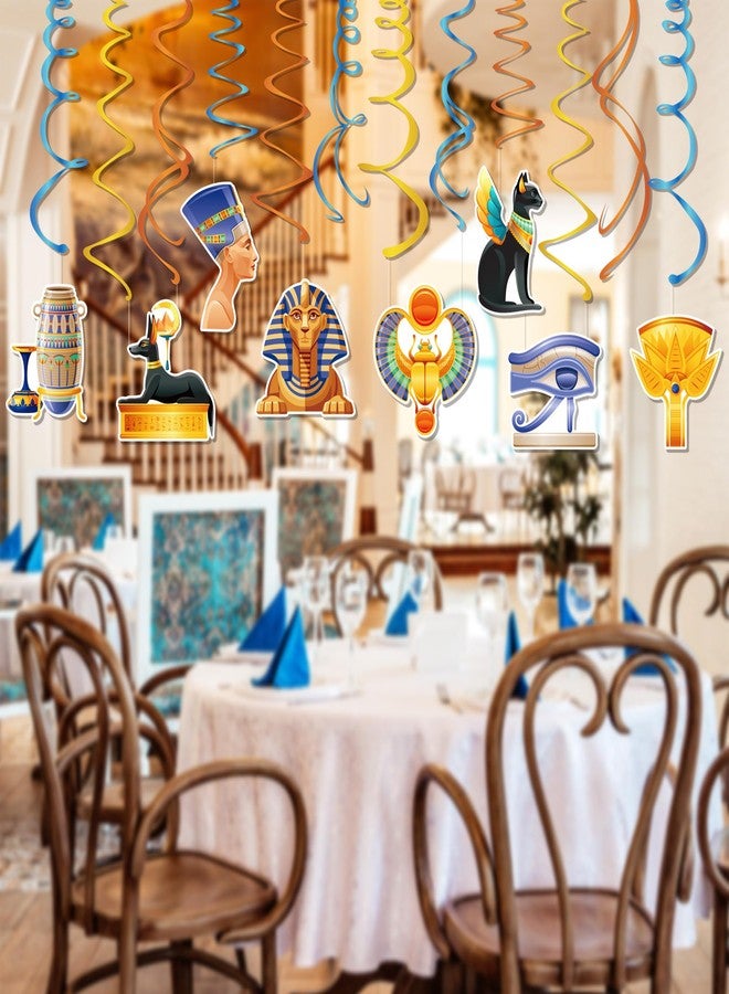 Lide Road 30Pcs Egyptian Hanging Swirl Decorations Egypt Pyramid Theme Ceiling Whirl Hanging Decorations Mummies and Sphinx Ceiling Swirls Egypt Pyramid Party Decoration for Egyptian Party Decor - Image 3