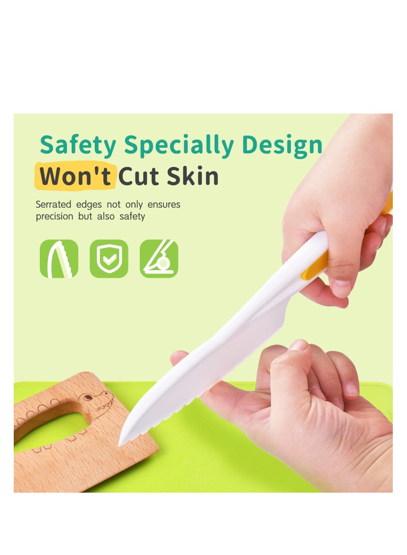 SYOSI Montessori Kitchen Tool, 15Pcs Kids Cooking Set, Real Children Safe Kitchen Set, Include Toddler Knives Cutting Boards Peeler Rolling Pin for Toddler Birthday Gift Christmas, Cooking Fun for Toddlers  - Image 3