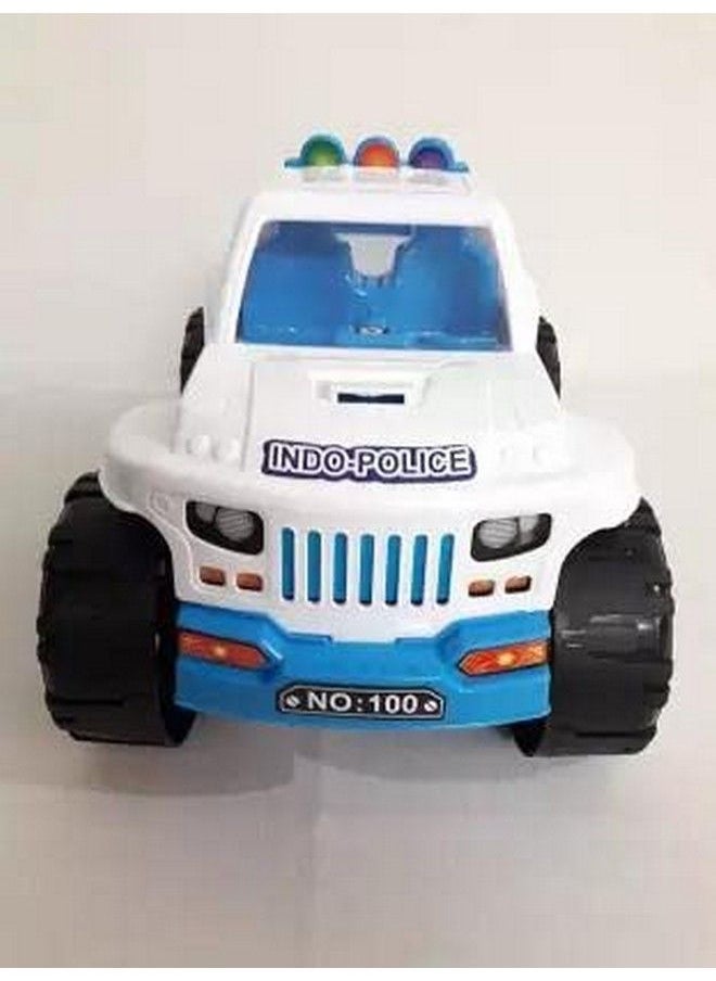 Joy Stories - Big Size Friction Powered Large Plastic Vehicle Toy For Kids & Children (Indo Police Jeep) - Image 1