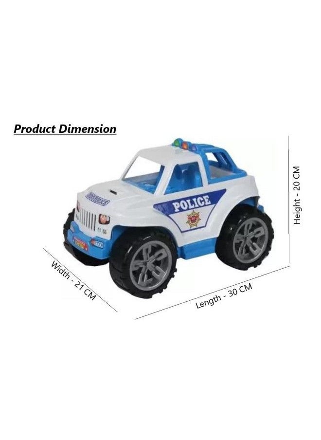Joy Stories - Big Size Friction Powered Large Plastic Vehicle Toy For Kids & Children (Indo Police Jeep) - Image 1