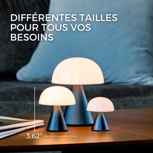 Lexon Mina M Mushroom Lamp - Portable Bedside Light for Bedrooms, Kids & Nursery - 9 LED Color Rechargeable Table Lamp with 24h Light & Dimmer, Medium - Orange - Image 2