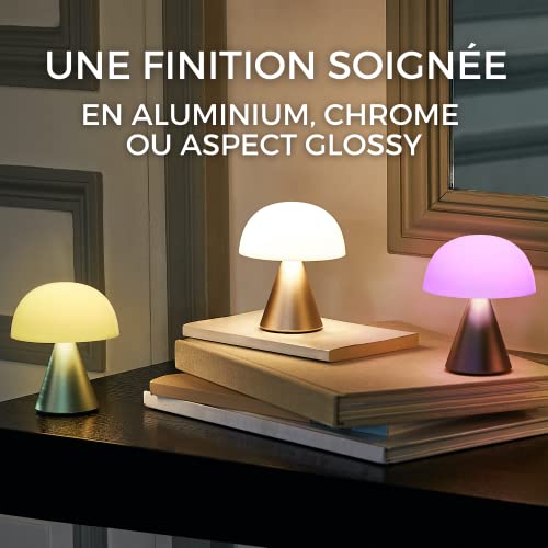 Lexon Mina M Mushroom Lamp - Portable Bedside Light for Bedrooms, Kids & Nursery - 9 LED Color Rechargeable Table Lamp with 24h Light & Dimmer, Medium - Orange - Image 5