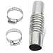 MOXRUQ Diesel Heater Exhaust Pipe 24mm Exhaust Pipe Connector with 2 Clamps Stainless Steel Parking Air Heater Exhaust Pipe Tube Connector Silver - Image 2