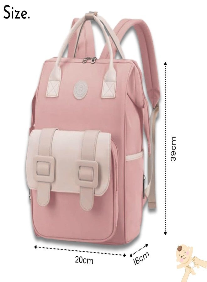 Aavjo , Baby Diaper Bag Backpack, Mothers Travel Baby Bags, Waterproof Diaper Pouch with Insulated Pocket (Buckle Pink) - Image 2