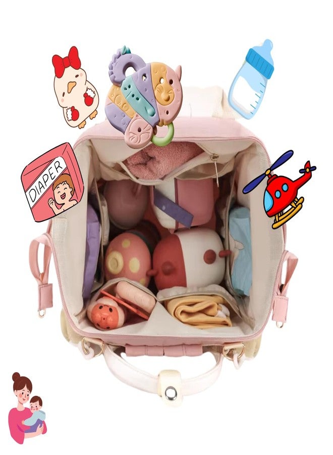 Aavjo , Baby Diaper Bag Backpack, Mothers Travel Baby Bags, Waterproof Diaper Pouch with Insulated Pocket (Buckle Pink) - Image 4