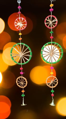 Generic UK Company Gotta Patti toran for Home Decoration Bandarwal Side Door hangings for Entrance Door Traditional Door Bandarwal toran for Diwali Home Decor Door Office TemplePack of 6 of 2 ft  - Image 2