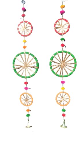 Generic UK Company Gotta Patti toran for Home Decoration Bandarwal Side Door hangings for Entrance Door Traditional Door Bandarwal toran for Diwali Home Decor Door Office TemplePack of 6 of 2 ft  - Image 1