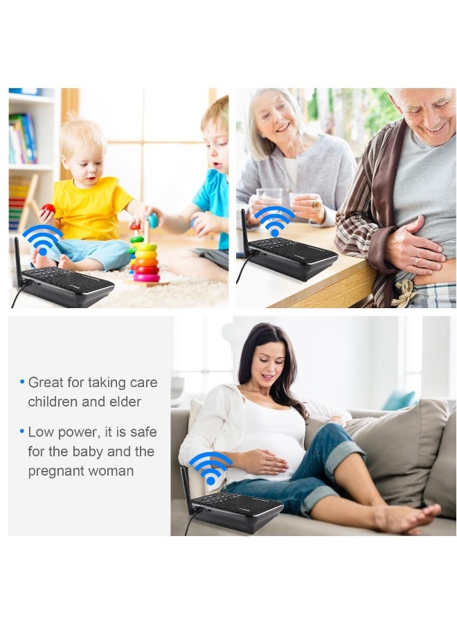 Wuloo - Wireless Intercom System for Home 1 Mile Range 10 Channel 3 Code, Intercoms Wireless for Home House Business Office, Home Communication System, Room to Room Intercom  WL666(2 Units Set Black) - Image 1