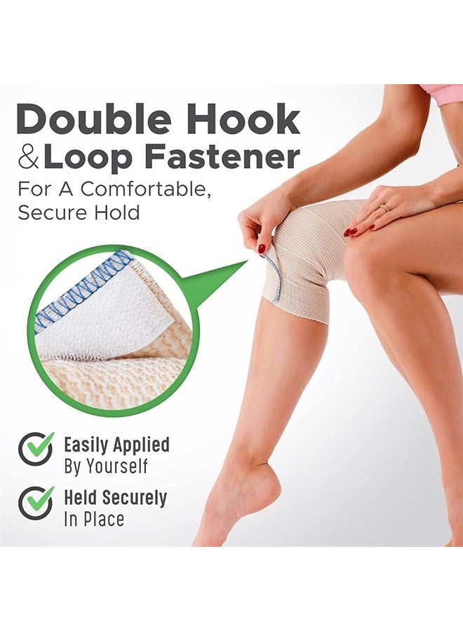 GT Premium Elastic Bandage Wrap (4" Wide, 2 Pack) - Made of Grown Organic Cotton - Hook & Loop Fasteners at Both Ends - GT Latex Free Hypoallergenic Compression Roll for Sprains & Injuries - Image 4