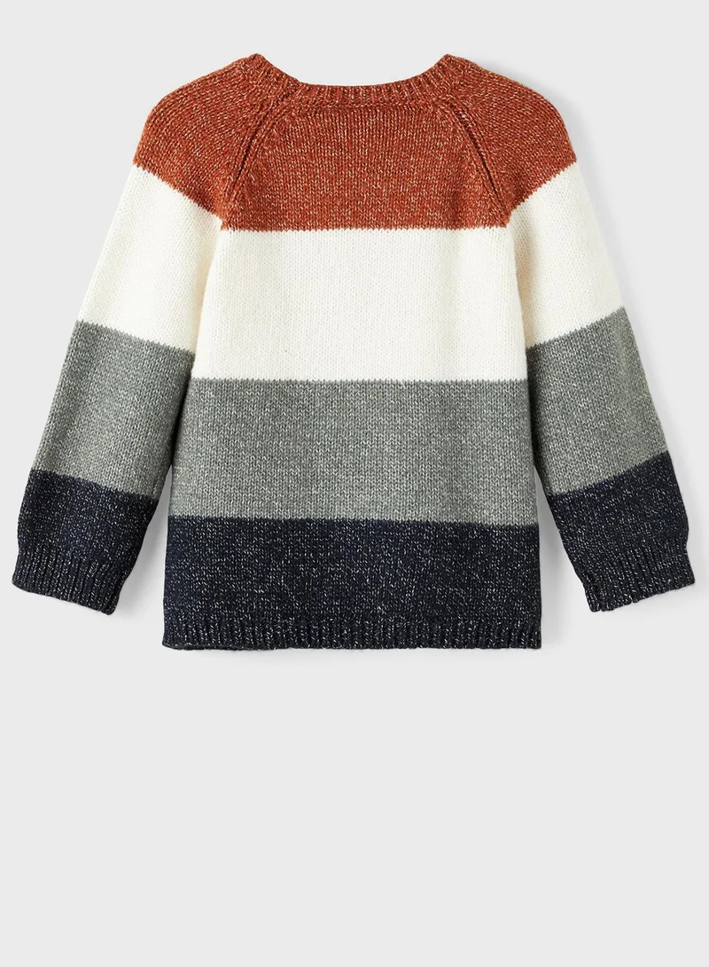 NAME IT Kids Color Block Knitted Sweater