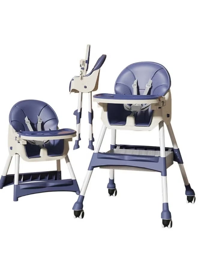 فول جوي كرسي طعام مرتفع قابل للتعديل للأطفال 7*1 ، مقعد معزز لكرسي تغذية الأطفال ,كرسي بعجلات مع ألعاب ومكان تخزين مع حزام أمان ,مسند قدم مع صينية قابلة للفصل ,كرسي عالٍ قابل للطي للأطفال الصغار من عمر 6 أشهر إلى 4 سنوات - Image 4