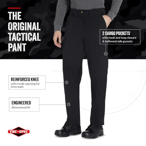 Tru-Spec 24-7 Original Tactical Pants for Men - Durable, Water-Resistant Cargo Work Pants with Concealed Carry and Knee Pad Openings, Black - 30W x 30L - Image 3