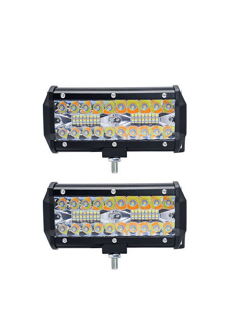 2Pcs 7inch LED Work Light Bar LED Flood Spot Combo Fog Lamp Driving Light with 5 Lights Modes for Offroad Car Trucks Trailers SUVs