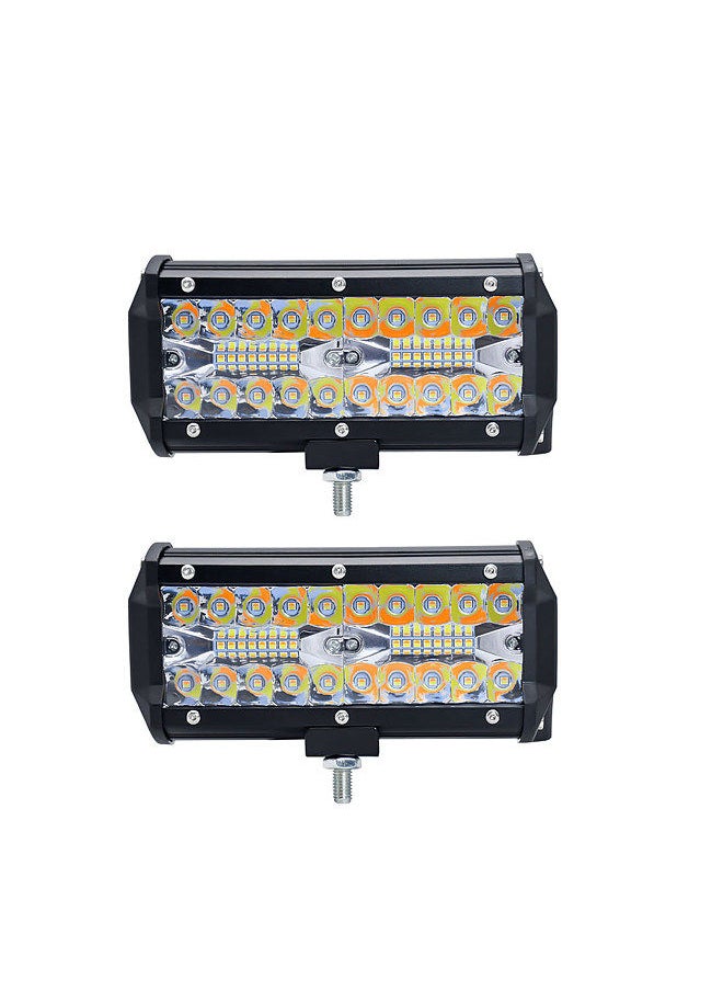 Generic 2Pcs 7inch LED Work Light Bar LED Flood Spot Combo Fog Lamp Driving Light with 5 Lights Modes for Offroad Car Trucks Trailers SUVs  - Image 1
