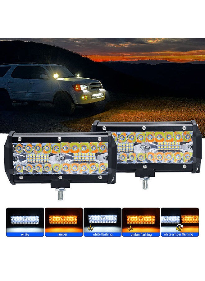 Generic 2Pcs 7inch LED Work Light Bar LED Flood Spot Combo Fog Lamp Driving Light with 5 Lights Modes for Offroad Car Trucks Trailers SUVs  - Image 4
