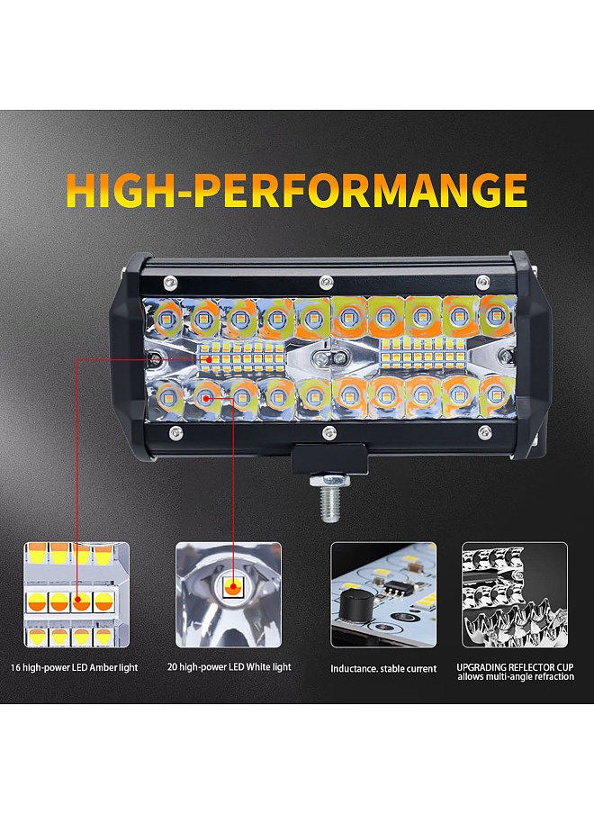 Generic 2Pcs 7inch LED Work Light Bar LED Flood Spot Combo Fog Lamp Driving Light with 5 Lights Modes for Offroad Car Trucks Trailers SUVs  - Image 3
