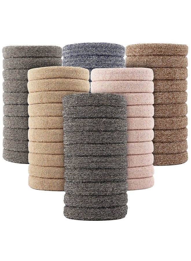 BAOLI 60PCS Large Hair Ponytail Holders, Large Seamless Hair ties bands, Cotton Hair Bands, by BAOLI - Image 1