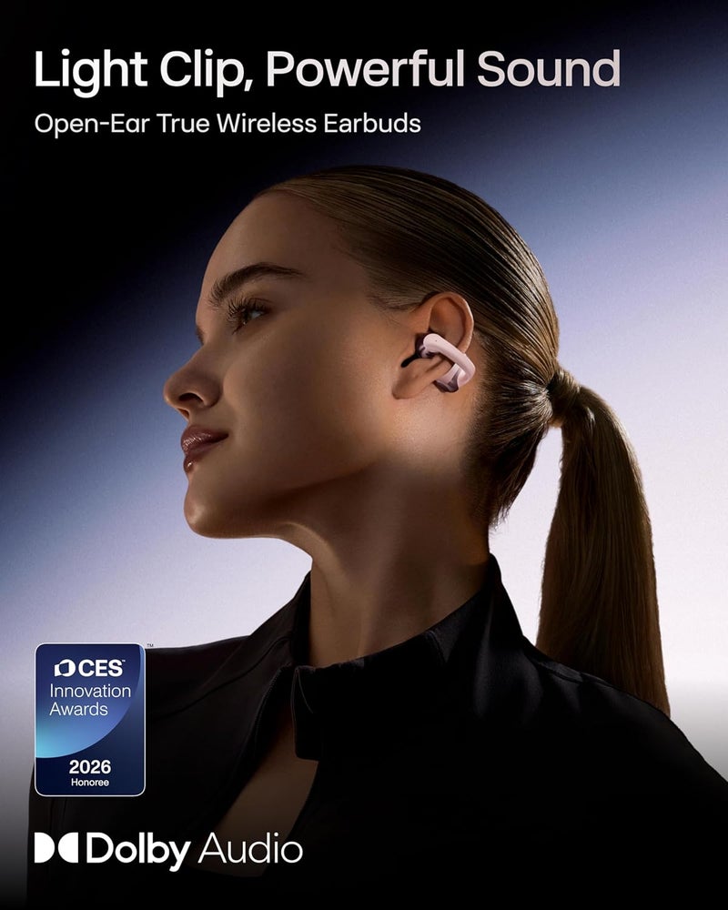 شوكز سماعات SHOKZ OpenDots ONE مفتوحة الأذن - وردي، صوت دولبي، بلوتوث 5.4، 40 ساعة من وقت التشغيل - Image 2