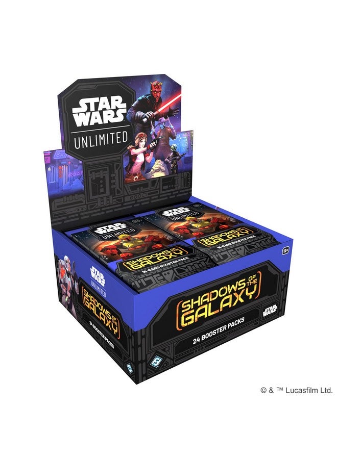 Fantasy Flight Games Star Wars: Unlimited TCG Shadows of The Galaxy Booster Display (Set of 24 Booster Packs) - Trading Card Game for Kids & Adults, Ages 12+, 2+ Players, 20 Min Playtime, Made by Fantasy Flight Games - Image 1