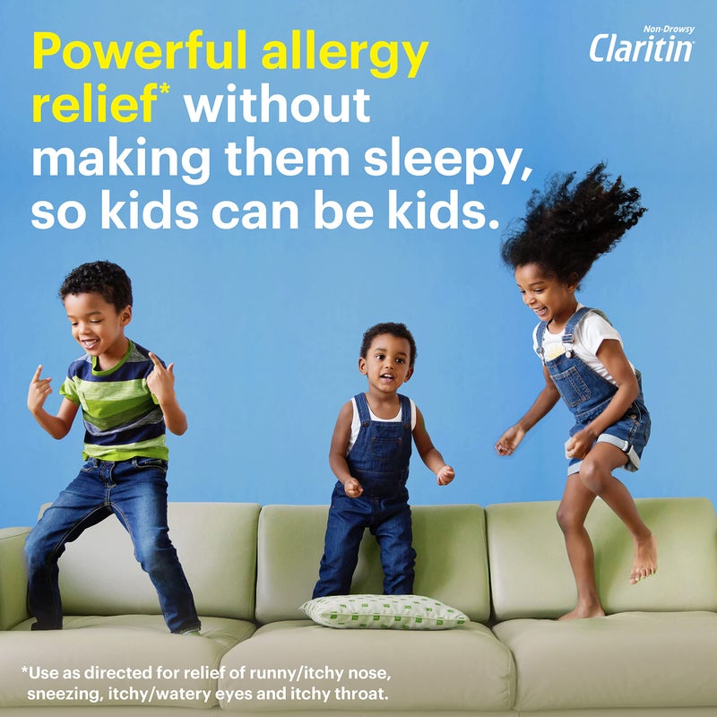 Claritin أقراص كلاريتين القابلة للمضغ للأطفال 24 ساعة لتخفيف الحساسية، دواء حساسية غير مسبب للنعاس للأطفال، بنكهة العنب، 30 حبة - Image 2
