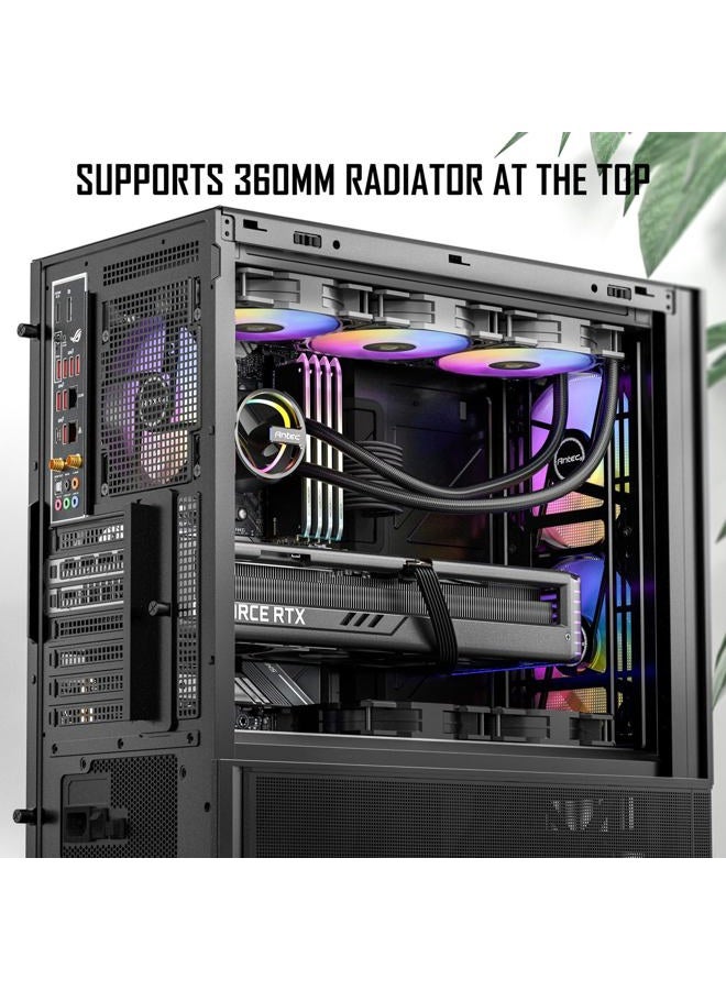 ANTEC P30 ARGB, 3 PWM ARGB & 2 PWM Fans Included, Metal Mesh Front with Premium Wood Accent, Optimized GPU Airflow, 360 mm Top Radiator Support, Type-C 3.2 Gen 2, Mid-Tower ATX Case - Image 4