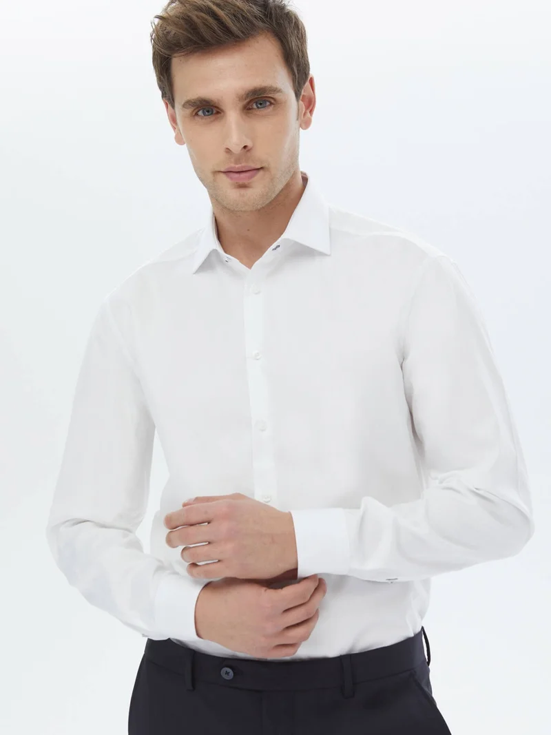 كيب White Plain Regular Fit Woven Classic Cotton Shirt
