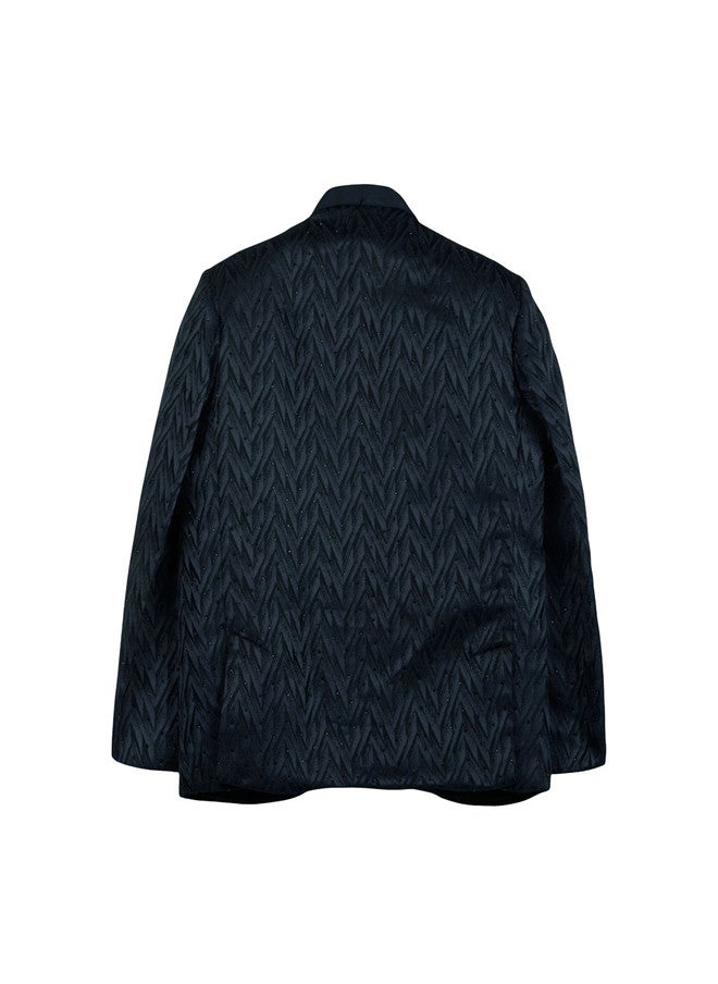 CHARCHIT Boys Self-Design Comfort-Fit Full Sleeves Single-Breasted Blazer With T-Shirt - Image 5