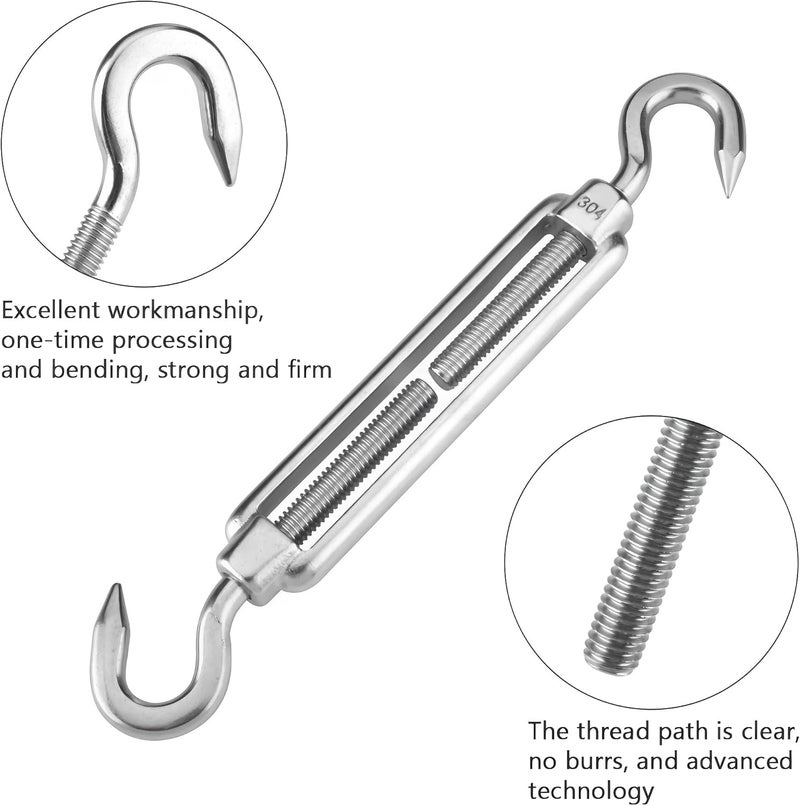 OIZEN Shade Sail Hardware Kit, 304 Stainless Steel Anti-Rust Fixing Hardware for Square and Triangle Shade Sails (12-Piece Set + 16 Screws) - Image 5