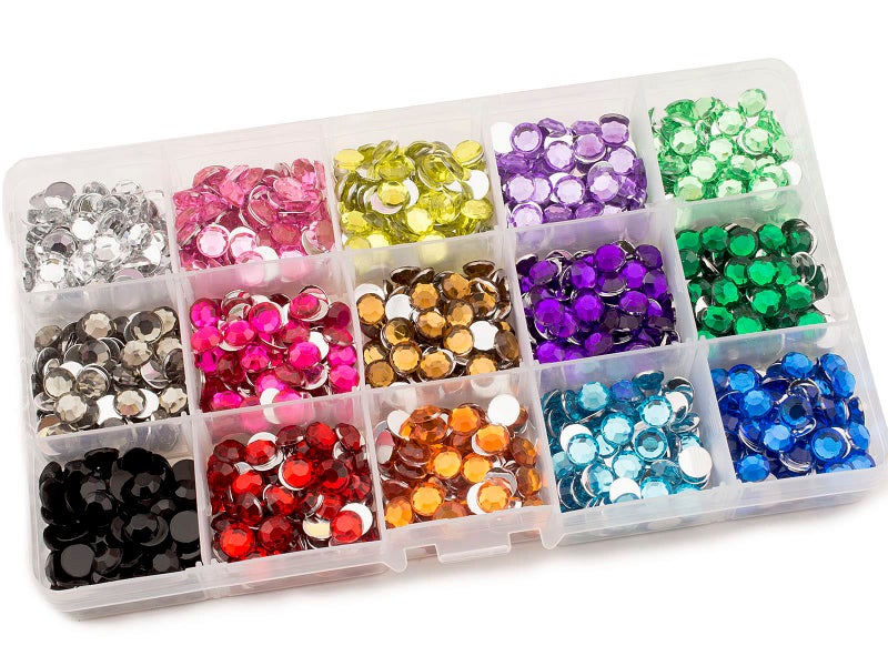 Summer-Ray.com Summer-Ray 7mm Assorted Color Rhinestones in Storage Box Value Pack (N703) - Image 1