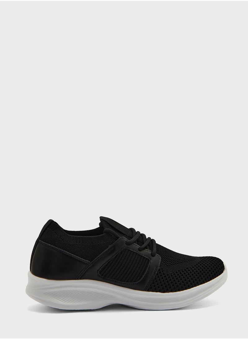 Ginger - Knit And Pu Sneaker - Image 1