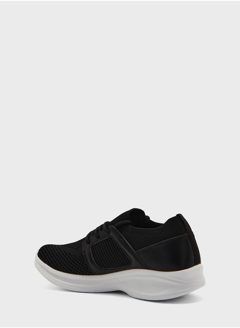 Ginger - Knit And Pu Sneaker - Image 1