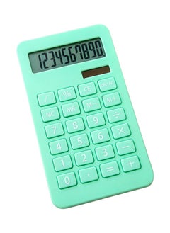 NIBEMINENT 10-Digit Dual Power Mini Calculator Green  - Image 1