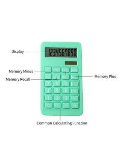 NIBEMINENT 10-Digit Dual Power Mini Calculator Green  - Image 2