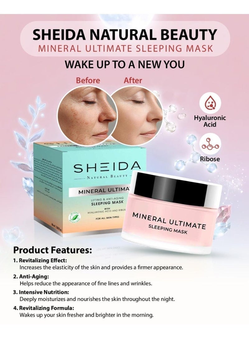 SHEIDA Ultimate Sleeping & Overnight Facial Mask | Collagen Hydrogel Mask for Anti-Aging, Pore Minimizing, Firming with Vitamin E & Hyaluronic Acid | Night Care Treatment for Face - 60ml - Image 3