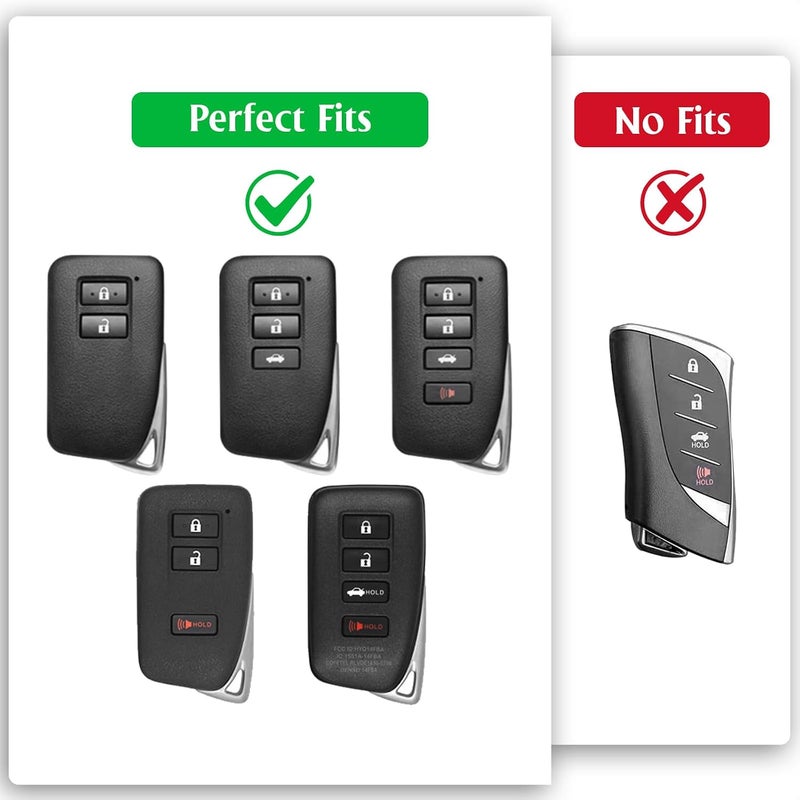 وركاس غطاء مفتاح لكزس، غطاء مفتاح من TPU الناعم المتوافق مع لكزس RX ES GS LS NX RS GX LX RC LC للتحكم الذكي عن بعد بالدخال بدون مفتاح (أزرق - غير لامع) - Image 2