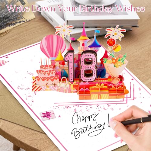 OLOSONG 18th Birthday Card,3D Pop Up Funny 18th Birthday Decorations for Girls Granddaughter Sister,Happy 18 Year Old Birthday Gift for Daughter,Great 18 Year Old Gifts Idea for Her,Jumbo Rose Glod In 2008 - Image 5