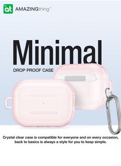 AMAZINGthing Minimal Airpods Pro 2 Case Cover (2nd Generation) with Carabiner - Pink  - Image 2