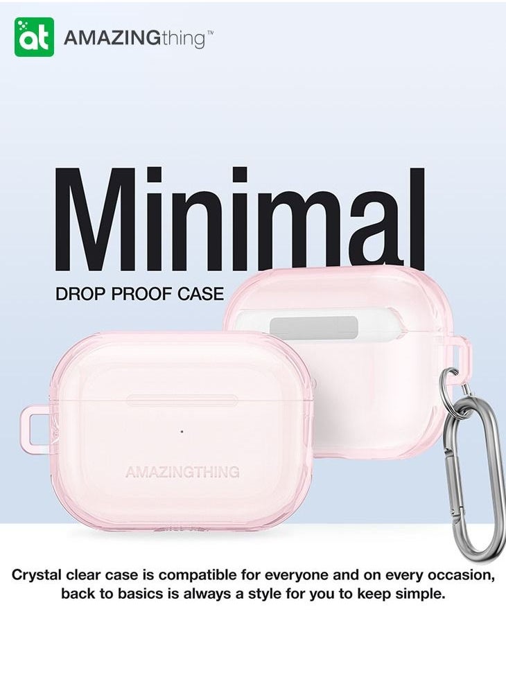 AMAZINGthing Minimal Airpods Pro 2 Case Cover (2nd Generation) with Carabiner - Pink  - Image 2