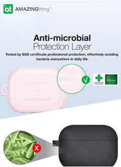 AMAZINGthing Minimal Airpods Pro 2 Case Cover (2nd Generation) with Carabiner - Pink  - Image 3