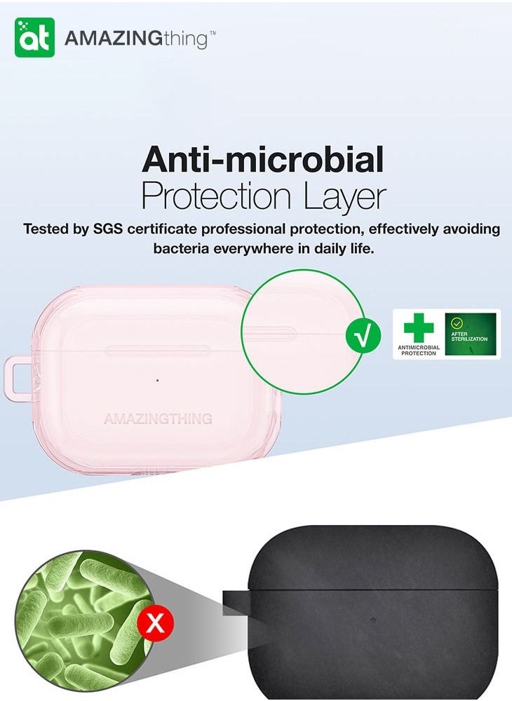 AMAZINGthing Minimal Airpods Pro 2 Case Cover (2nd Generation) with Carabiner - Pink  - Image 3