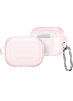 AMAZINGthing Minimal Airpods Pro 2 Case Cover (2nd Generation) with Carabiner - Pink  - Image 1