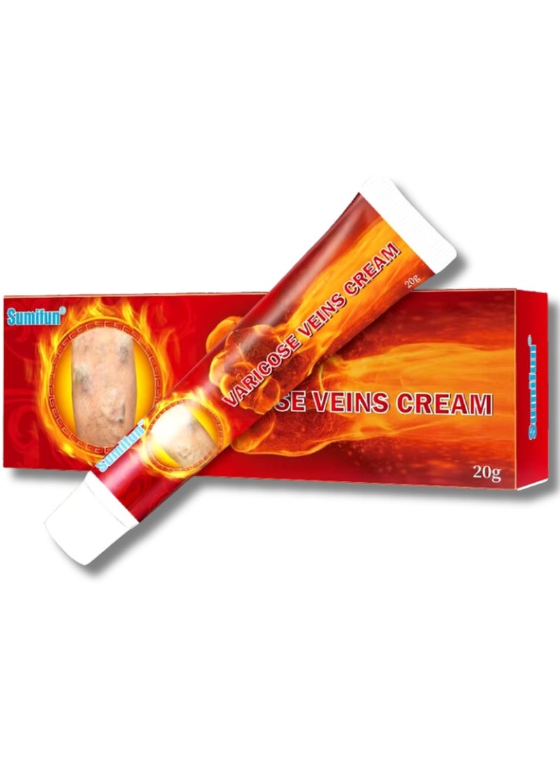Varicose Veins Cream Improve Spider Veins and Blood Circulation Eliminate the Appearance of Varicose Veins Vein Inflammation Treatment Relieve Swelling and Pain Spider Veins Treatment Cream 20g