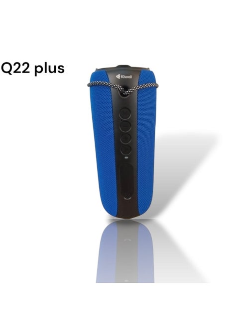 Q22 Plus 16W Waterproof Wireless Bluetooth Speaker, Supports USB/ TF card /aux / Radio /BT- Blue