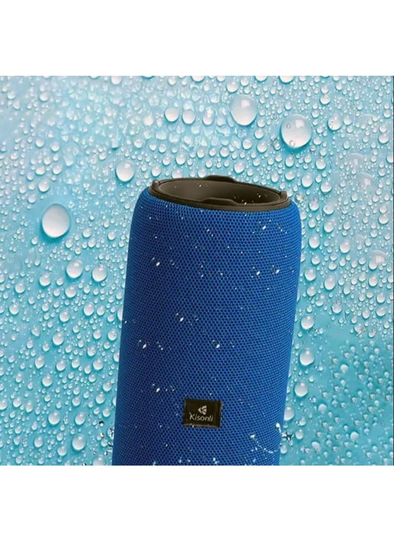 Q22 Plus 16W Waterproof Wireless Bluetooth Speaker, Supports USB/ TF card /aux / Radio /BT- Blue
