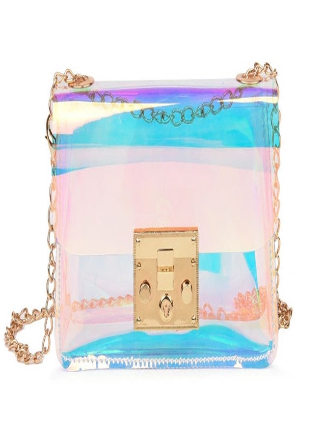 YAIRYANGTZE Mini Hologram Clear Cross Body Purse Shoulder Bag Handbag for Women (Style A) - Image 1